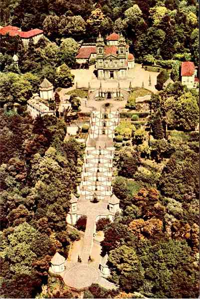 N� 25 - Bom Jesus-BRAGA - Vista a�rea - Edi��o da Confraria do Bom Jesus do Monte, Braga - S/D - Dimens�es: 10x15 cm. - Col. Gra�a Maia