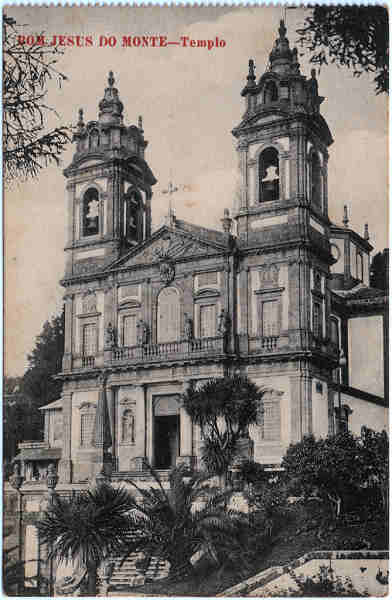 SN - BOM JESUS DO MONTE - Templo - Editor n�o indicado - SD - Dim. 8,9x13,8 cm. - Col. Jaime da Silva (Circulado em 1921)