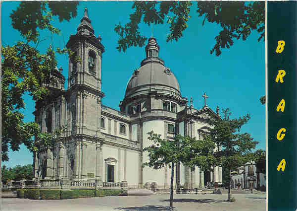 REF� 124-384 - Braga. Igreja do Sameiro - Ed. Gotica - SD - Circulado em 1972 - Dim. 13,6x10,4 cm - Col. M. Soares Lopes