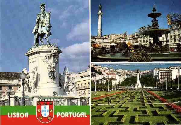 N.� 519 - Lisboa Est�tua D. Jos�, Pra�a D. Pedro, Parque Eduardo VII - Ed. Catimar - Dimens�es 14,6x10,2 cm. - Col. M�rio F. Silva (1960).