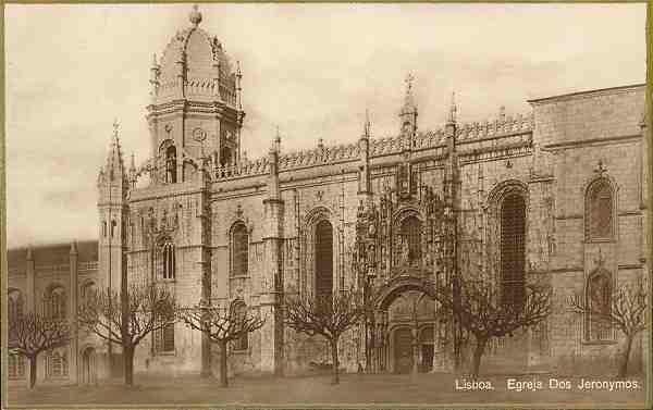 S/N - Lisboa. Egreja Dos Jeronymos - Sem Editor - S/D - Dimens�es: 13,5x8,5 cm (bordo dourado) - Col. Aur�lio Dinis Marta.
