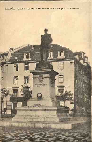 S/N - Lisboa: Cais do Sodr� e Monumento ao Duque da Terceira - Edi��o Roque, Sucessores - S/D - Dimens�es: 9,1x14,1 cm. - Col. Aur�lio Dinis Marta.