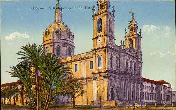 N.� 8035 - Lisboa: Egreja da Estr�la - S/D - Sem editor [306150] - Dimens�es: 13,6x8,7 cm. - Col. Aur�lio Dinis Marta.- 