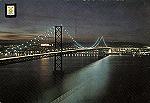 N.� 607 - Lisboa Ponte Salazar (Vista Nocturna) - Ed. Lifer - Dimens�es14,6x10,2 cm. - Col. M�rio F. Silva (1973).