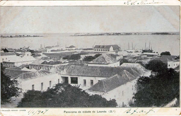 N� 2- Panorama da cidade de Loanda (2.�) - Editor Colec��o Moraes, Loanda - Dim. 142x91 mm - Carimbo Postal JAN1907 - Col. A. Monge da Silva