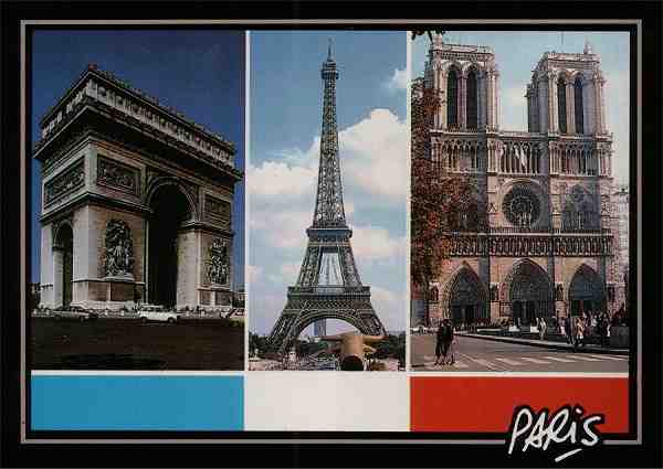 L'Arc de Triomphe; la Tour Eiffel; Notre-Dame - Photos X - Ed. Image' In Editions - CS 75101-0-0285 - Dimens�es: 14,8x10,4 cm. - Col. HJCO (1980).