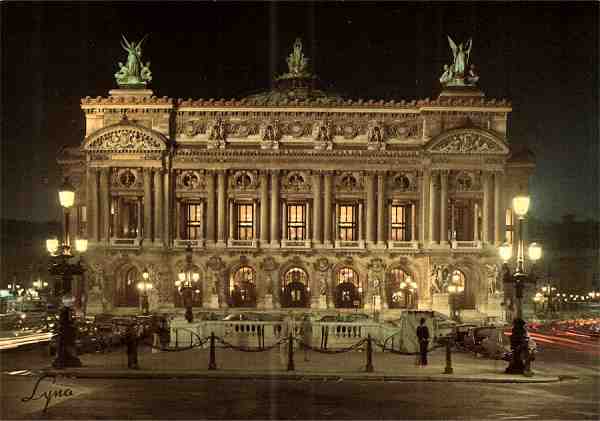 N.� 1280 - Paris, la nuit - L'Op�ra - Lyna Paris, 8 rue du Caire - 75002 Paris - Dimens�es: 14,8x10,3 cm. - Col. HJCO (1981).