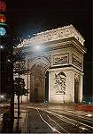 N.� 1159 - Paris, la nuit - L'Arc de Triomphe - Lyna Paris, 8 rue du Caire - 75002 Paris - Dimens�es: 10,3x14,6 cm. - Col. HJCO (1981).