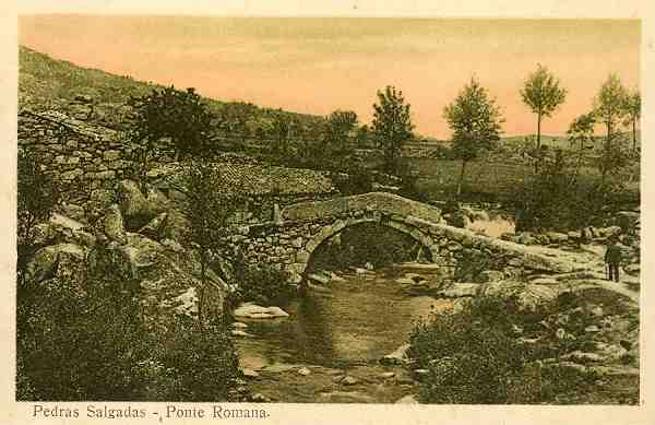 S/N - Pedras Salgadas - Ponte Romana - Sem indica��o do editor - S/D - Dimens�es: 13,9x8,9 cm. - Col. Aur�lio Dinis Marta.