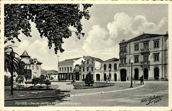 S/N - POMBAL-Trecho da Rua Alexandre Herculano - Edi��o de AIRES dos SANTOS SOTA, Pombal - Foto Beleza (Porto) - S/D - Dimens�es: 14x9 cm. - Col. �niol Curvo Semedo (Circulado em 1952)