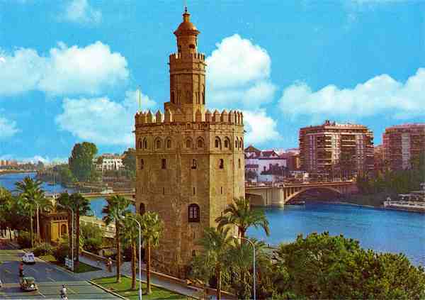 N.� 649 - Torre del Oro y r�o Guadalquivir - Edi��o Beascoa S/D - Dimens�es: 14,9x10,3 cm. - Col. HJCO (1980).