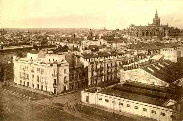 S/N - Sevilla: Vista parcial de Sevilla desde la Torre del Oro - Edi��o J. B. G. 1929 - Dimens�es: 13,7x9,1 cm. - Col. F�tima B�ia. (Vd nota p�g. seguinte)