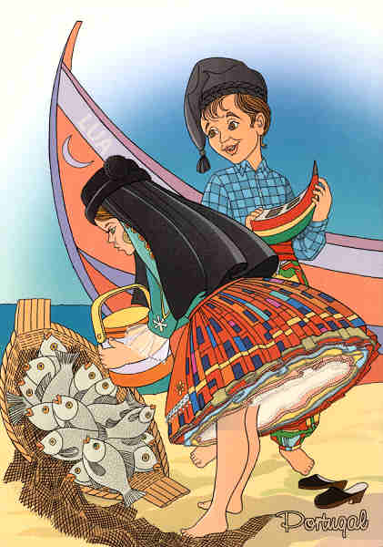 N.� 710 - Trajes t�picos NAZAR� - PORTUGAL -  E. Design - SD - Dim. 10,4x14,8 cm. - Col. F. B�ia 2010