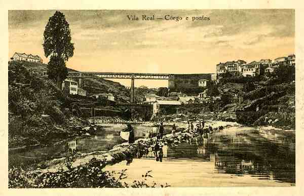 S/N - Vila Real-C�rgo e Pontes - Clich� de M. Monteiro, Edi��o da Ourivesaria Soares - S/D - Dimens�es:13,9x9 cm. - Col. Aur�lio Dinis Marta.