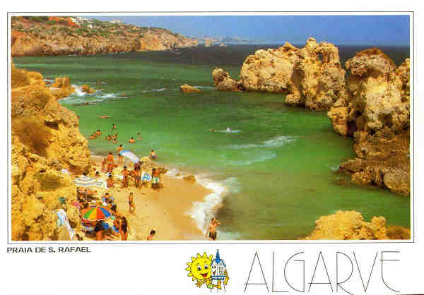 N.� 6392 - Praia de S�o Rafael Albufeira Algarve Portugal - Edi��o FRANCISCO M�S, Amadora Tel (01) 4961155 - S/D - Dimens�es: 15,1x10,4 cm. - Col. Gra�a Maia