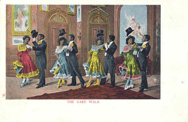 S�rie 2397 - The Cake Walk - Edi��o T Schwidernoch, Vienne - Circulado em 1908 - Dim. 13,9x9,1 cm - Col. Am�lcar Monge da Silva