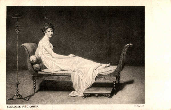 N.� 75 - MADAME R�CAMIER, David - Edition Photoglob, Z�rich - S/D - Dimens�es: 14x9,1 cm. - Col. Carneiro da Silva (Circulado em 24/09/1933)