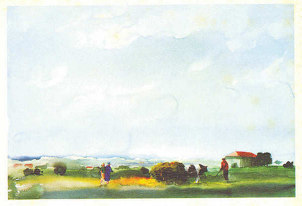 S/N - Gafanha da Nazar�, �lhavo. Aguarela 1984 (75x56). Paulo Ossi�o - Edi��o da Galeria "A GRADE", Aveiro - S/D - Dimens�es: 15x10,5 cm. - Col. �nio Semedo