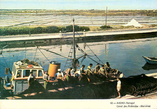 N.� 42 - AVEIRO-Portugal Canal das Pir�mides - Edi��o da Papelaria Aveinida, Aveiro - S/D - Dimens�es: 14,9x10,4 cm. - Col. Gra�a Maia