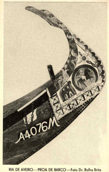 N.� 14 - RIA DE AVEIRO - PROA DE BARCO Foto Dr. Bolha Brito - Colec��o de Postaes da "Revista Latina" - S/D - Dimens�es: 14x9 cm - Col. �nio Semedo.