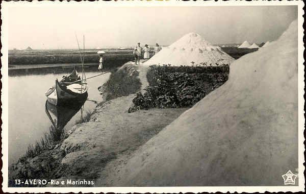N.� 13 - AVEIRO Ria e marinhas - Edi��o de Artur dos Reis, Aveiro - S/D - Dimens�es: 13,8x9 cm. - Col. �nio Semedo.