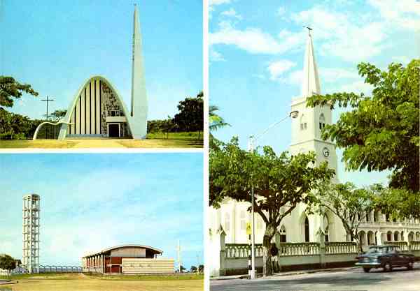 N.� 60 - BEIRA-Mo�ambique Catedral; Igrejas do Macuti e da Manga - Edi��o de M. Salema & Carvalho, Ld�, Beira Mo�ambique - S/D - Dimens�es: 15x10,5 cm. - Col. Manuel B�ia (1970)