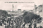 N.� 772 - CALDAS DA RAINHA-Pra�aMaria Pia em dia de mercado - Editor Alberto Malva (Editado em 1908) - Dimens�es: 14x9 cm. - Col. Miguel Chaby