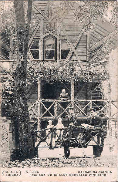 N.� 534 - Portugal-Caldas da Rainha Fachada do Chalet Bordallo Pinheiro - Editor M & R, Lisboa - Editado em 1907 - Dimens�es: 9x14 cm. - Col. Miguel Chaby