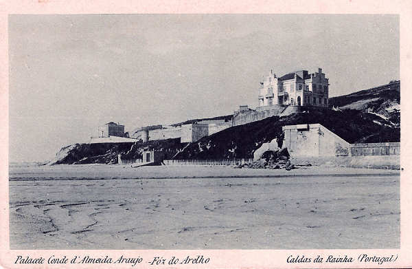 S/N - Portugal Caldas da Rainha Palacete Conde d'Almeida Araujo (visto da praia) - Editor Vale e C (Editado em 1921) - Dimens�es: 14x9 cm. - Col. Miguel Chaby