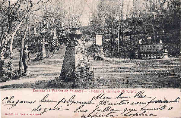 S/N - Portugal-Caldas da Rainha-Entrada da F��brica de Faian�as - Editor Dias & Paramos (Editado em 1904) - Dimens�es: 14x9 cm. - Col. Miguel Chaby