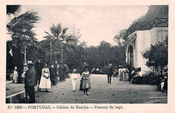 N.� 1269 - Portugal Caldas da Rainha Passeio do lago - Editor Alberto Malva (Editado em 1910) - Dimens�es: 9x14 cm. - Col. Miguel Chaby