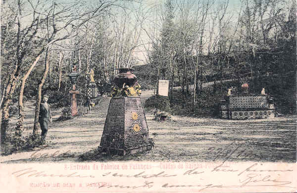 N.� 8 - Portugal Caldas da Rainha Entrada da F�brica de Faian�as - Editor Dias e Paramos (Editado em 1905) - Dimens�es: 9x14 cm. - Col. M. Chaby