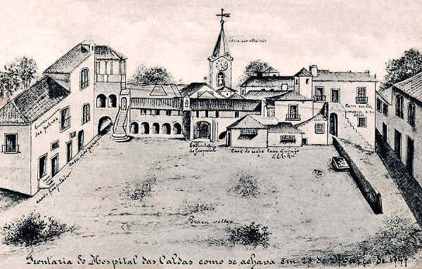 S/N - Portugal Caldas da Rainha. Frontaria do Hospital das Caldas como se achava em 1747 - Editor Jos� da Silva Dias (Editado em 1912) - Dimens�es: 9x14 cm. - Col. Miguel Chaby