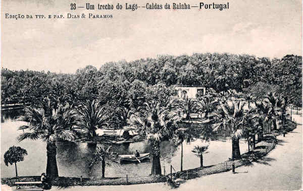 N.� 23 - Portugal Caldas da Rainha Um Trecho do Lago - Editor Dias e Paramos (Editado em 1906) - Dimens�es: 9x14 cm. - Col. Miguel Chaby