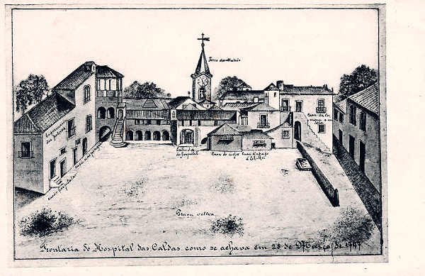 S/N - Portugal_Caldas da Rainha_Frontaria do Hospital das Caldas como se achava em 1747_Editor Jos+� da Silva Dias_Editado 1920_Dim. 9x14 cm. - Col. M. Chaby