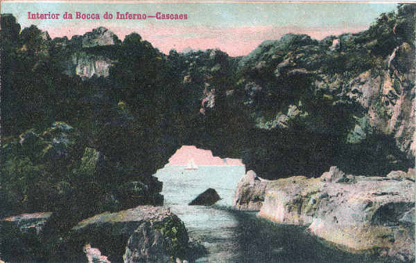 N� 1209 - Interior da Bocca do Inferno, Cascaes - Edi��o Costa, Rua do Ouro 295, Lisboa - Dim. 139x88 mm - Col. A. Monge da Silva (c. 1905)