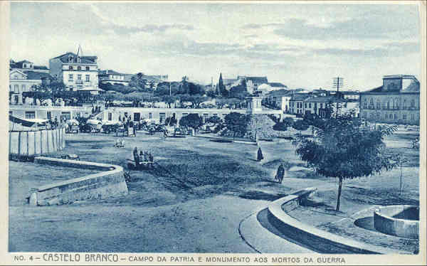 N� 4 - CASTELO BRANCO. Campo da P�tria - Edi��o do Caf� Peninsular de Polycarpo dos Santos e Silva (Cerca de 1920) - Dim. 14x9 cm. - Col. A. Monge da Silva