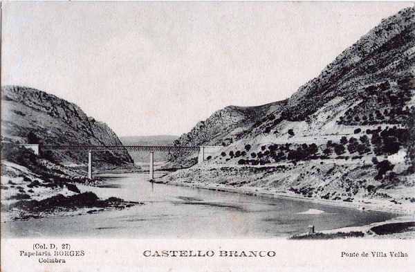 Colec��o D, N� 27 - Ponte de Villa Velha (de Rod�o) - Ed. Papelaria Borges, Coimbra - Dim. 137x89 mm - Col. A. Monge da Silva (cerca de 1912)
