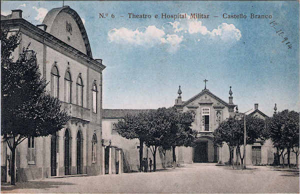 N� 6 - Theatro e Hospital Militar - Editor desconhecido - Circulado em 1914 - Dim. 136x87 mm - Col. A. Monge da Silva (cerca de 1912)