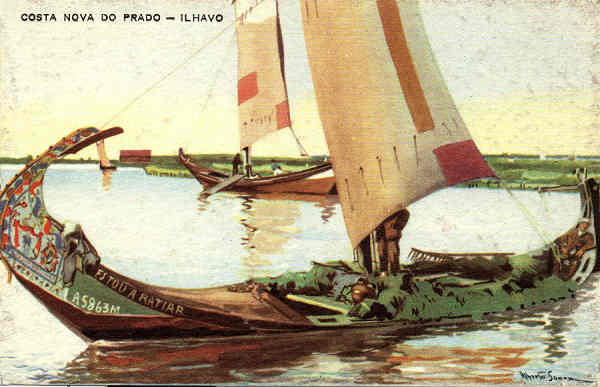N.� 436 - Costa Nova do Prado � �lhavo - Portugal � Apanha do Moli�o � Ria de Aveiro - Editor n�o indicado - Dim. SD - 14x09 cm. - Col. Vieira Pinto