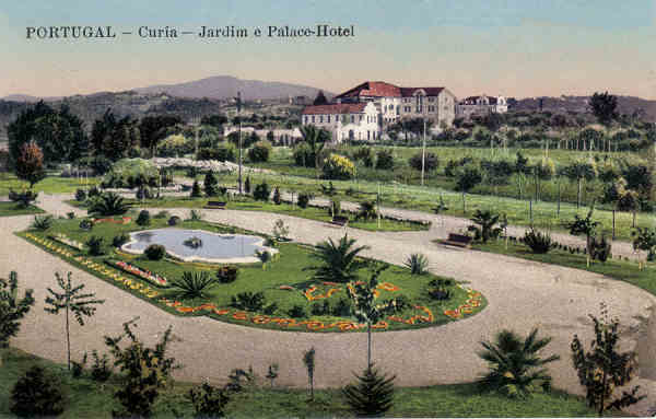 SN - PORTUGAL - Curia - Jardim e Palace Hotel -  Editor n�o indicado - Dim. 113,9x8,8 cm - Circ. 7-1917 - Col. A. Sim�es (034-2.