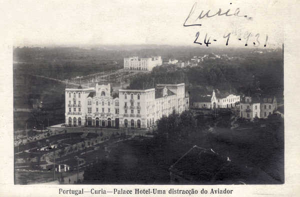 SN - PORTUGAL - CURIA - Palace Hotel - Uma distracao do Aviador - Ed.Foto Soares, Porto - Dim.13,8x9,0 cm - Circ.9-1931 - Col. A. Sim�es (322).