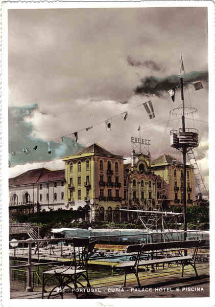 N.� 231 - Portugal - Curia - palace hotel e piscina - Ed. Alexandre d'Almeida - Dim. 15,1x10,6 cm - circ. 9-1959 - col. A Sim�es (376).
