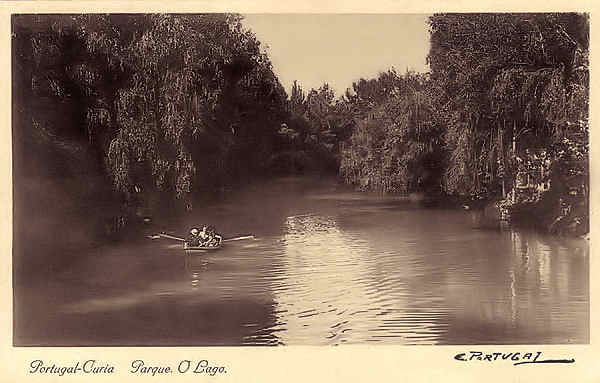 N� 11 - Portugal-Curia Parque. O Lago - Ed Grande Hotel da Curia - SD - Dim13,9x9,0 cm - Circ 7/1937 - Col. A. 