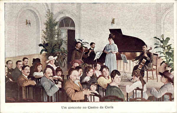 N� 10 - Um concerto no Casino da Curia - Edi��o da Sociedade das �guas da Curia - Dimens. 14,0x9,1 cm - Col. A Simoes (047).