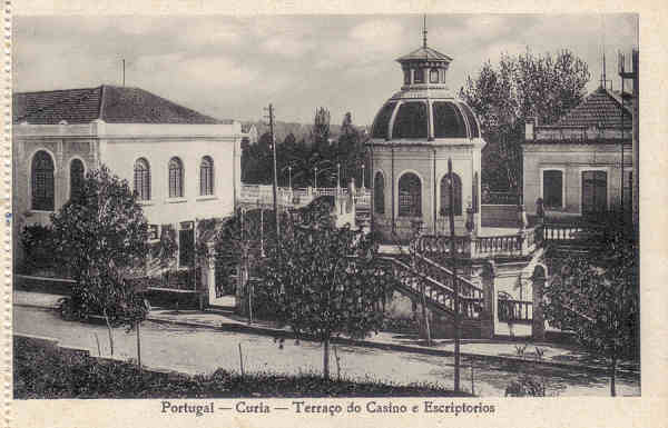SN - Portugal. Curia. Terra�o do Casino e escriptorios - Ed. Bazar Soares, Porto - (Foto Soares Leitao, Curia) - Dim. 13,8x9,0 cm - Col. A Sim�es (100 -2).