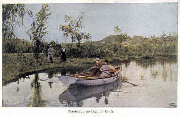 N� 07 - Passeando no Lago da Curia - Edi��o da Sociedade das �guas da Curia (cerca de 1915) - Dim. 13.8x9,1 cm - Circul. 1924 - Col. A. Sim�es (044)