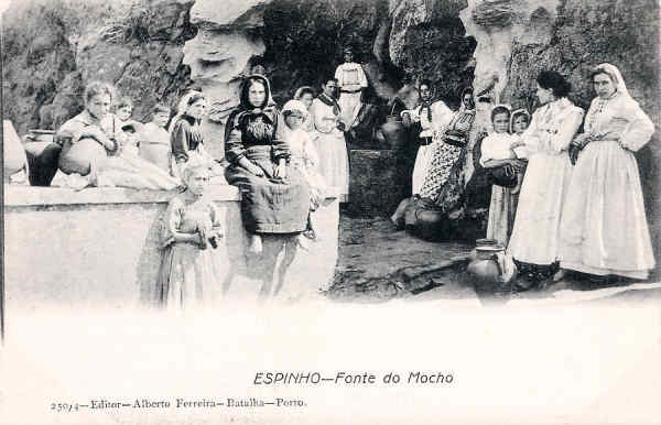 N� 250/4 - Portugal. Espinho - Fonte do Mocho - Editor Alberto Ferreira (1910) - Dim. 140X90 - Dim. 14x9 cm - Col. Miguel Chaby.