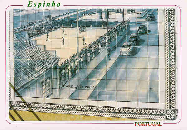 SN - Portugal. Espinho - Azulejo no centro da cidade - Editor �ncora - Dim. 15x10 cm - Col. Miguel Chaby.