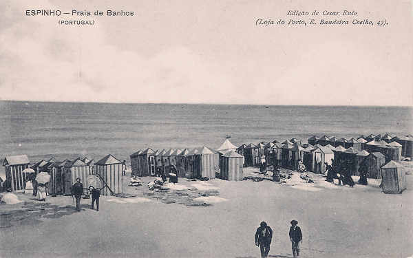 SN - Portugal. Espinho - Praia de banhos - Editor C�sar Raio (1911) - Dim. 9x14 cm - Col. Miguel Chaby